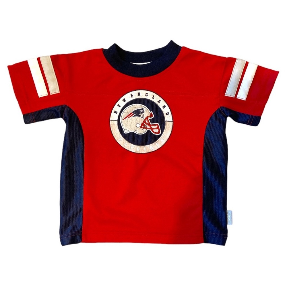 PATRIOTS Jersey Boston New England Red Blue Sports 4 4T Logo Football Reebok RBK